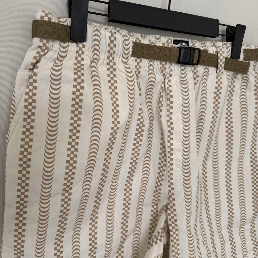 Vans x Spitfire Wheels Womens Medium Cream Tan Turtledove Belted Shorts - Picture 3 of 9